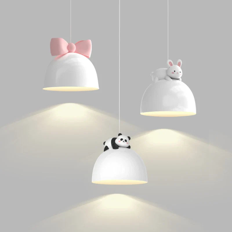 cute chandelier for children's room with rabbit bow