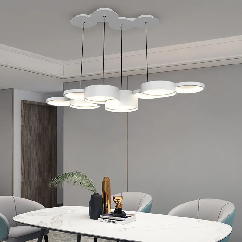 Modern chandelier illuminating with sophistication.