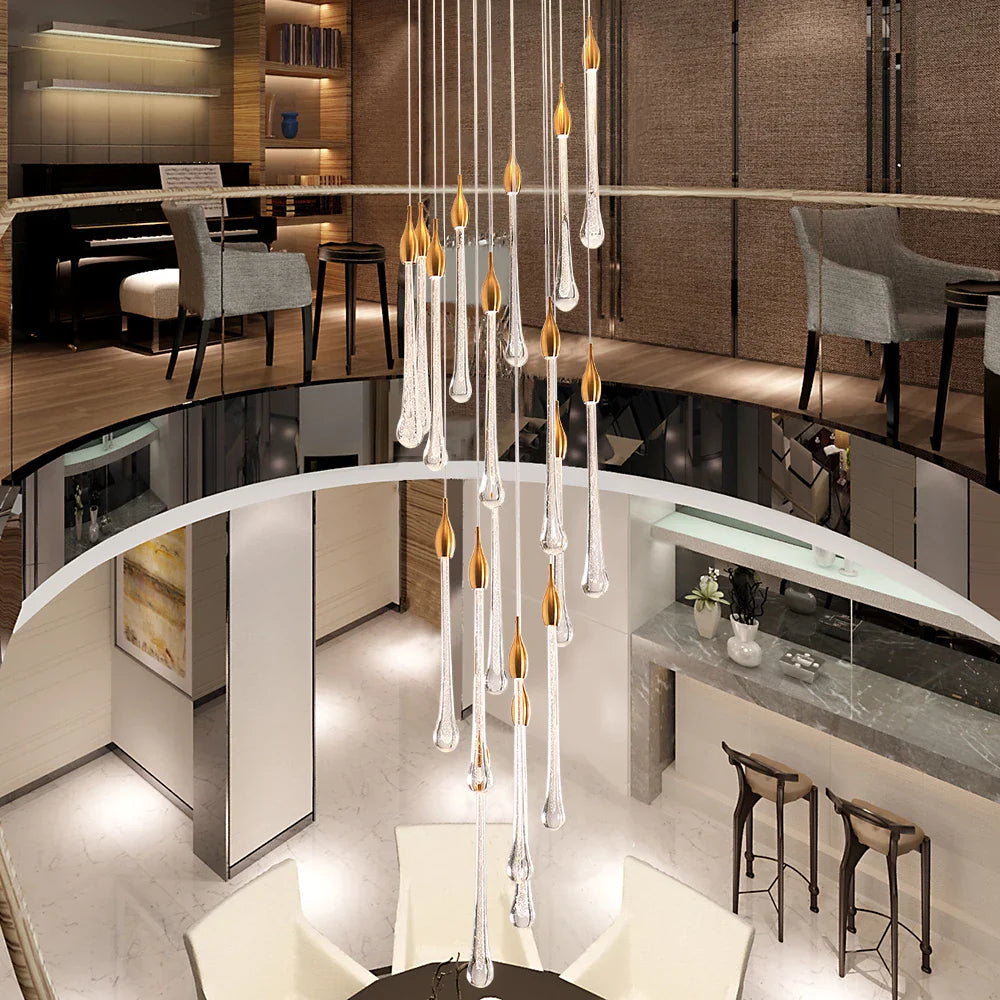 Elegant modern LED crystal chandelier.