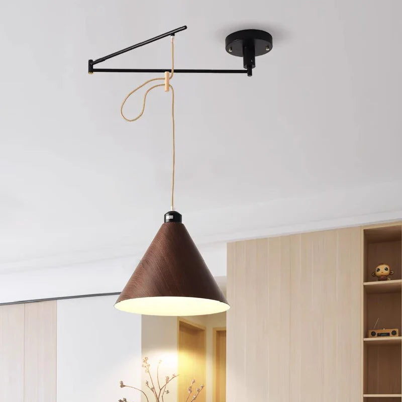 Contemporary Wooden Pendant Chandelier