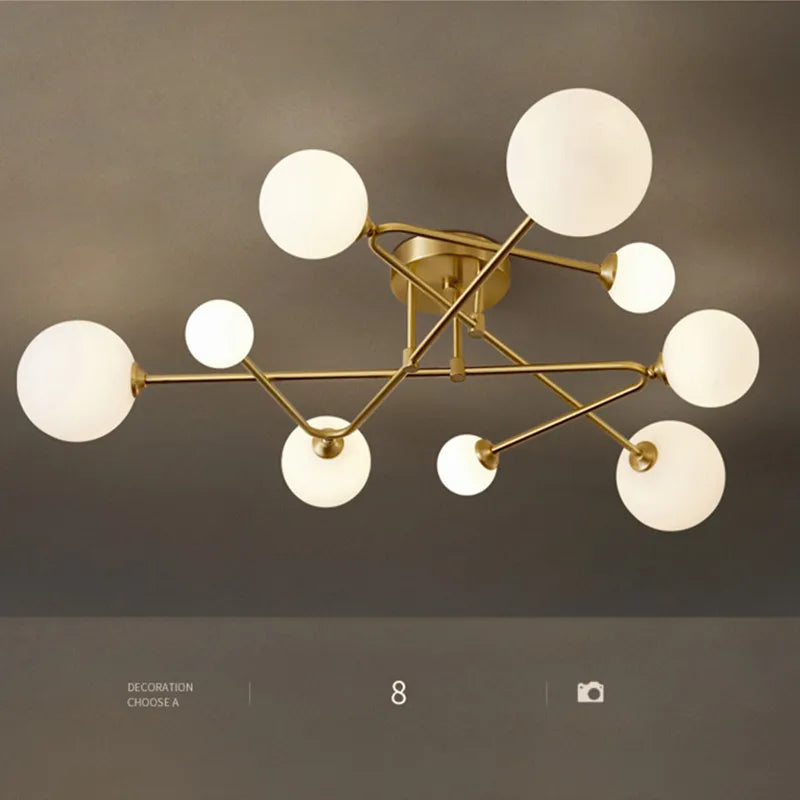 Modern copper chandelier for a chic living room