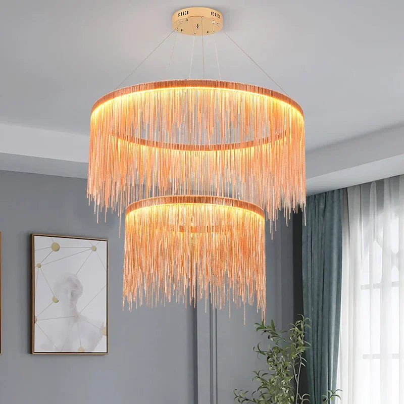Modern suspended chrome design chandelier