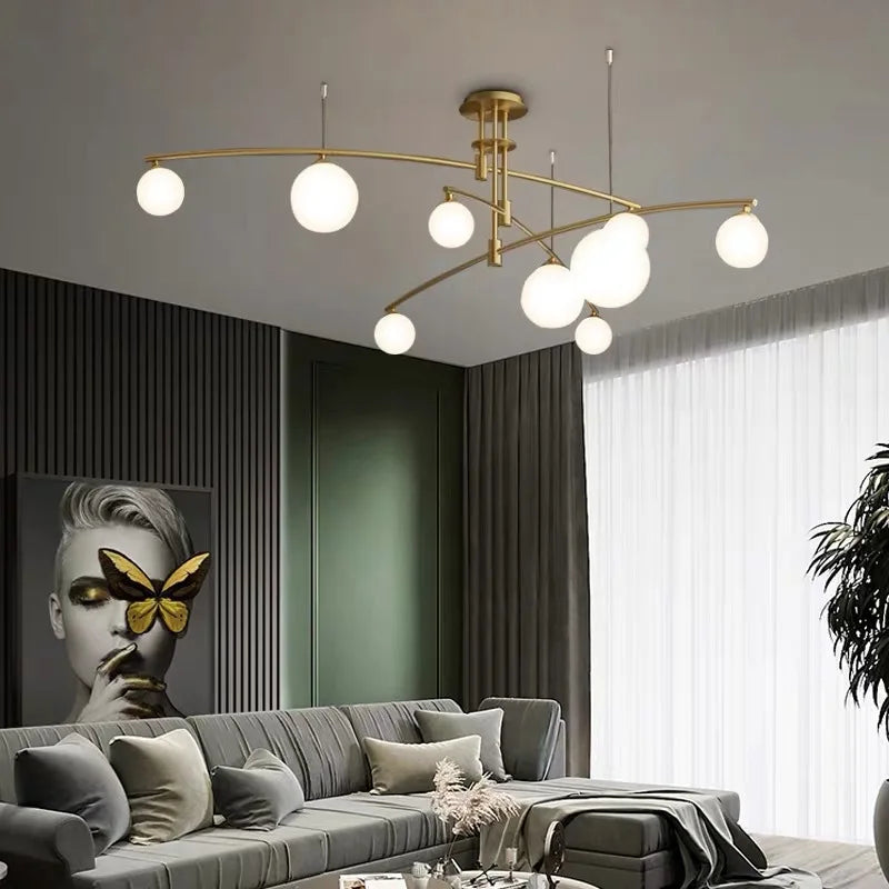 Modern Nordic Style Glass Chandelier for Interior Decoration