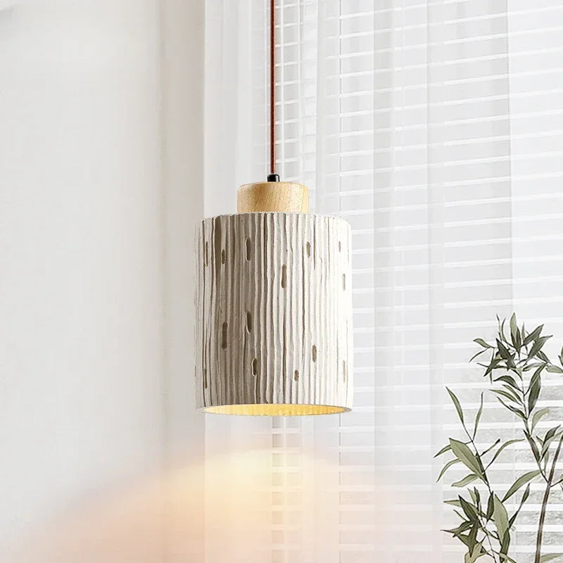 Retro-style stone pendant light for interior decoration
