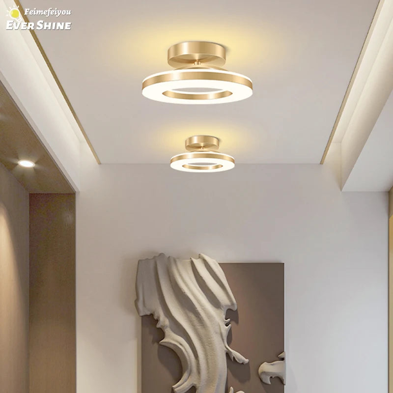 Modern white metal ceiling light with two LEDs and acrylic shade - White 220V-20V 30cm Warm
