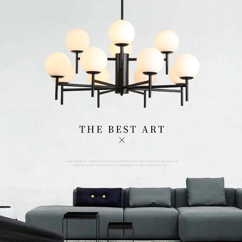 Modern Medieval LED Chandelier with Magic Bean Glass Ball