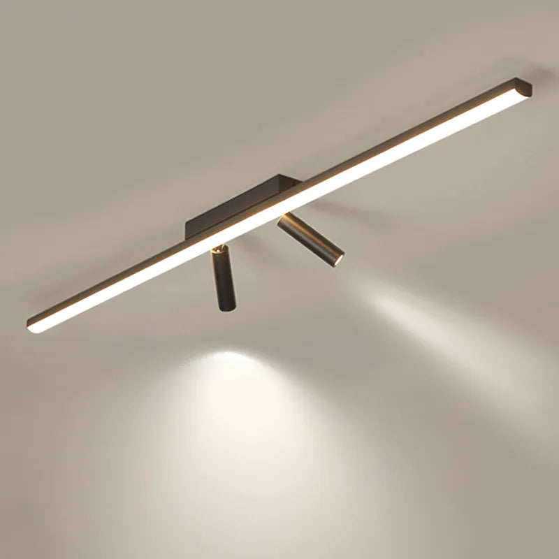 Modern chandelier illuminates sleek design.