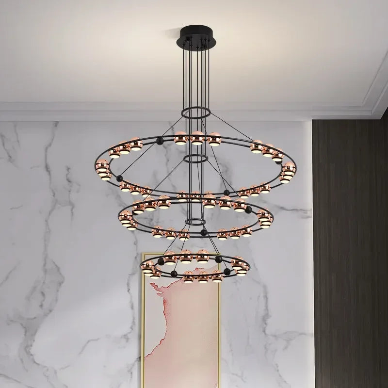 Italian Creative Bean-Shaped LED Chandelier for Home Decor