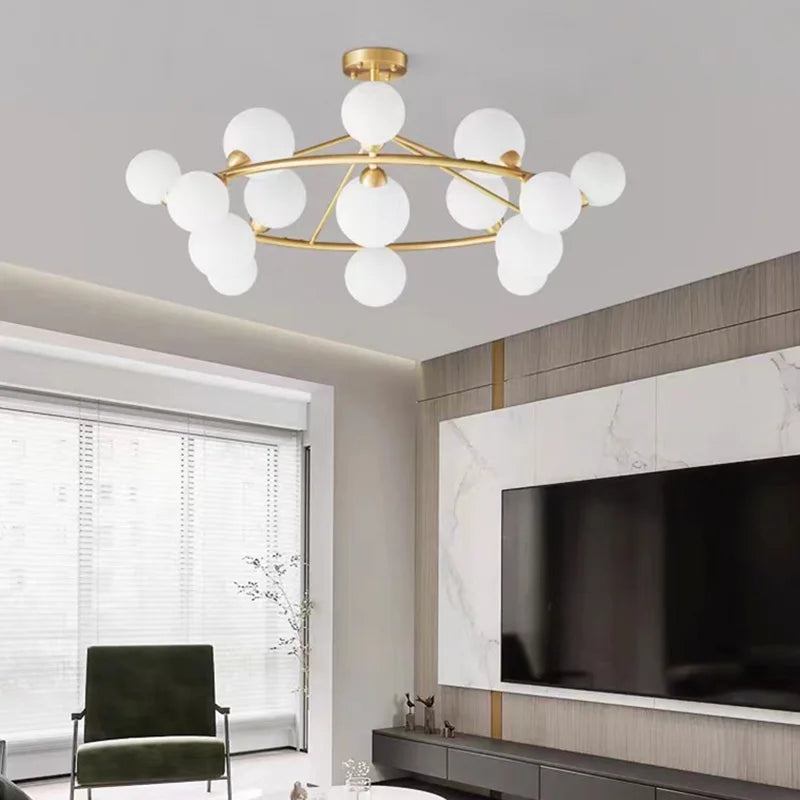 Modern Black Gold Brass Acrylic Chandelier for Indoor Lighting