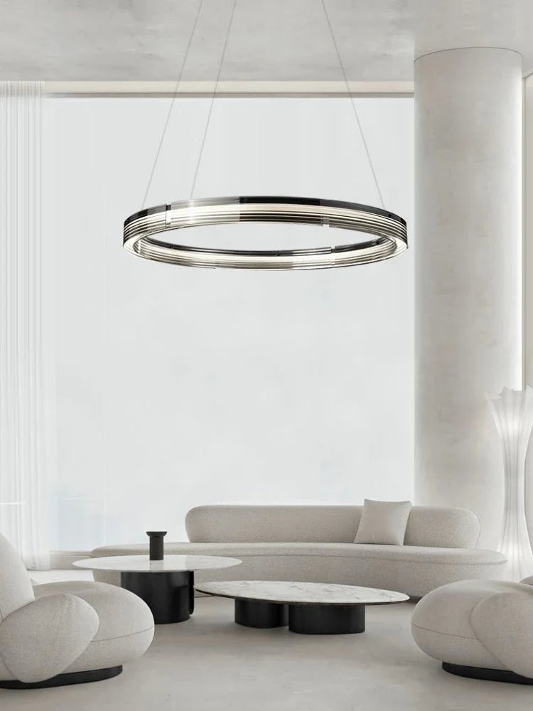 circular glass minimalist chandelier for interior decoration