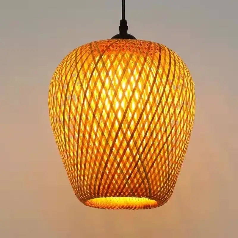 Bamboo Rattan Pendant Light Lamp Ceiling Bamboo Straw Chandelier Light Home Decoration Art Deco Ceiling Pendant Chandelier
