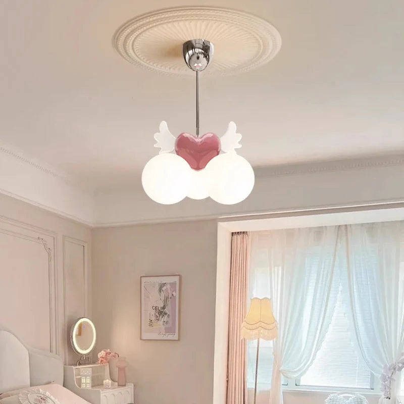romantic chandelier for a princess-themed children's room, glass