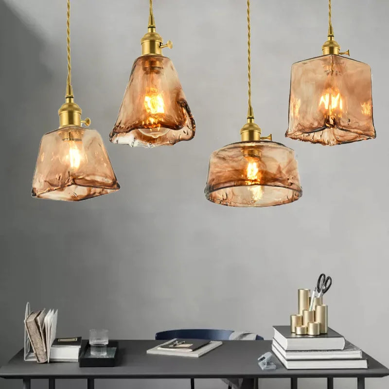 Nordic retro glass chandelier for cafe and restaurant
