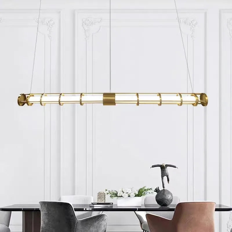 Modern stainless steel chandelier with LED and hollow acrylic