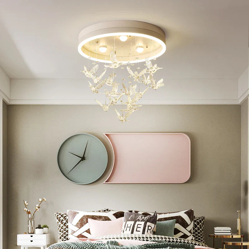 Modern creative warm and romantic crystal LED chandelier