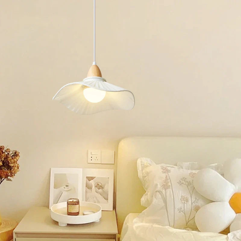 Elegant modern Scandinavian wooden chandelier