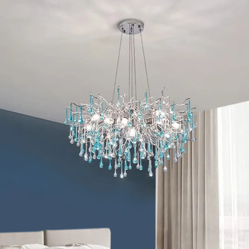 modern two-tone glass postmodern style chandelier with LED