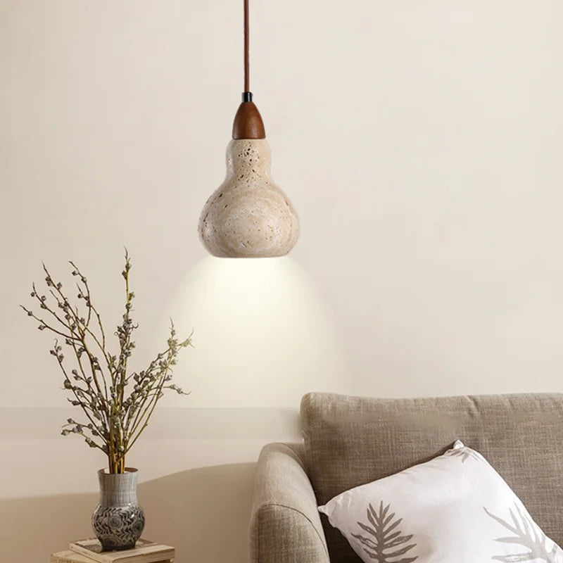 vintage natural stone pendant chandelier with LED