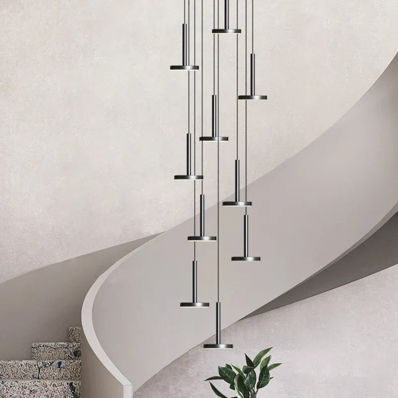 Modern LED chandeliers for luxury staircases and cafés