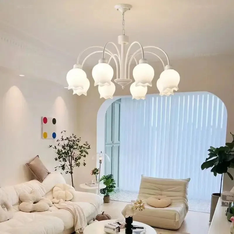 Modern luxury design LED chandelier with everlasting orchids