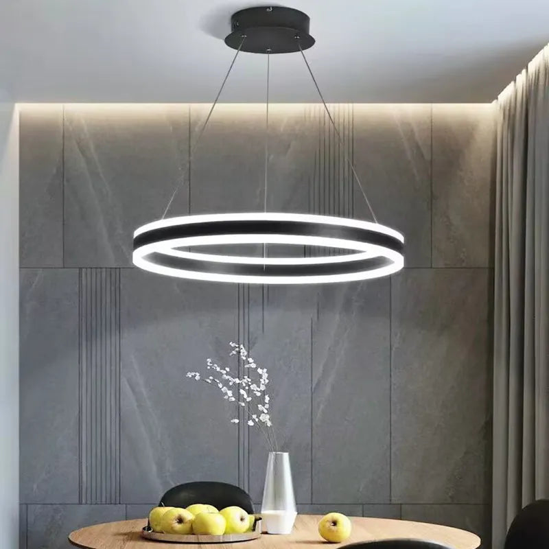 Elegant contemporary metal design chandelier.