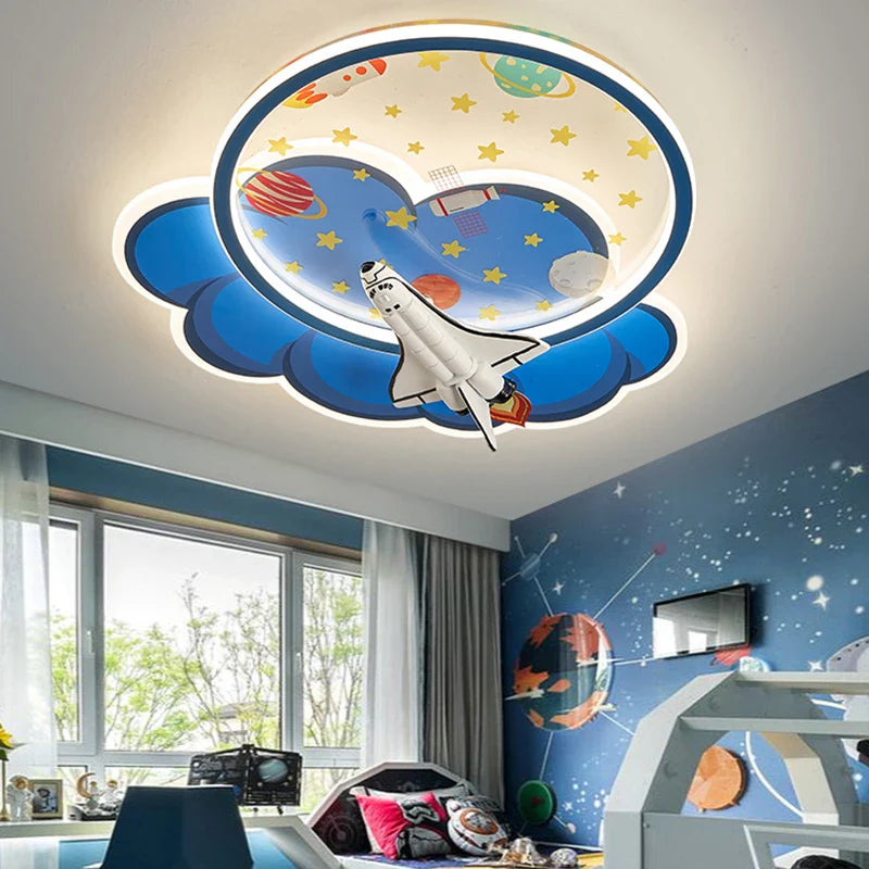 Modern children's rocket design chandelier
