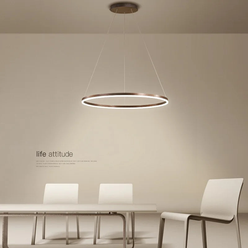 Elegant sleek modern LED chandelier
