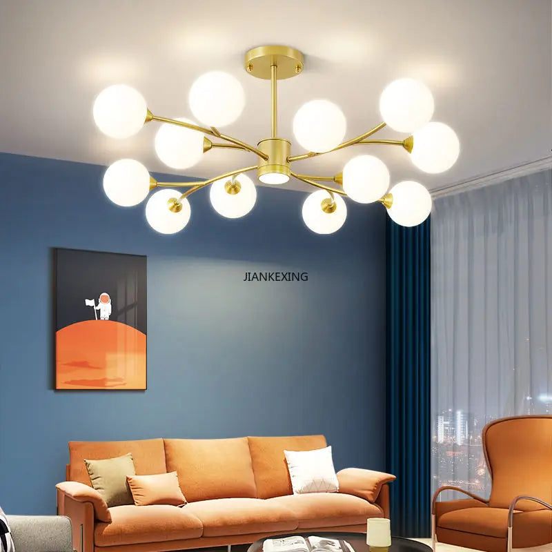 Modern LED Glass Chandelier Pendant Light for Home Decoration