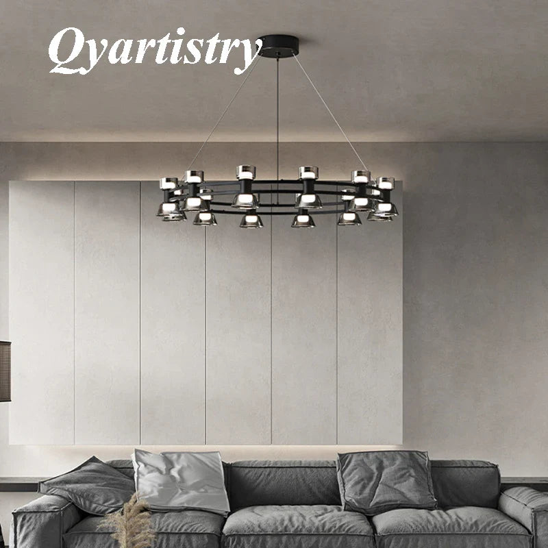 postmodern LED chandelier sphere pendant glass light fixture