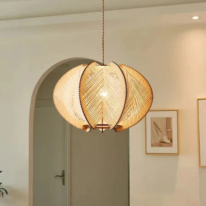 Japanese hemp rope modern chandelier for home decor