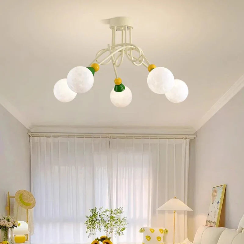 Colorful Nordic Chandelier for Modern and Simple Children's Bedroom