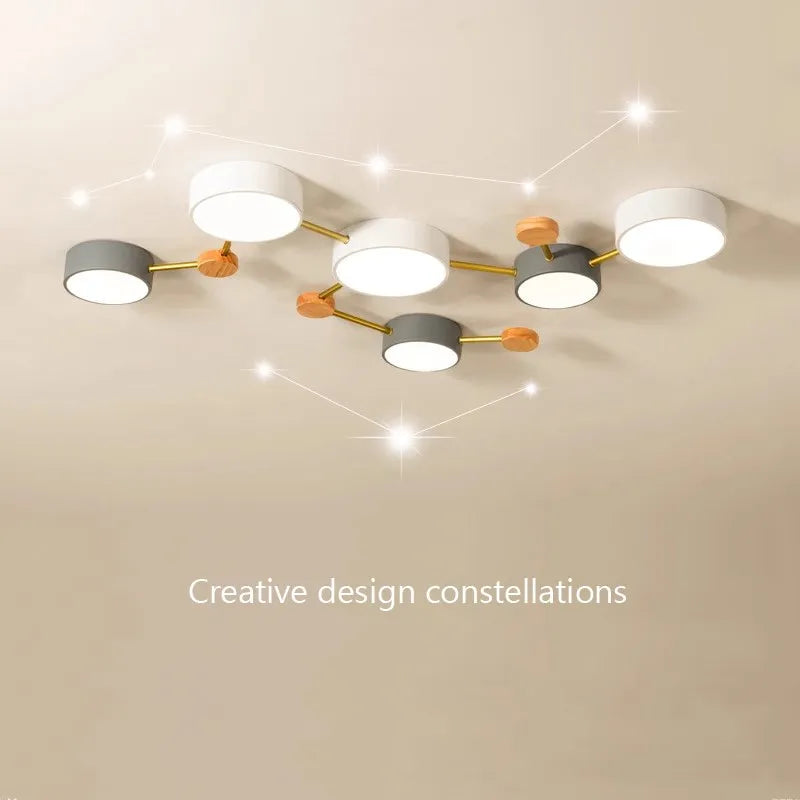 Elegant Scandinavian Wooden LED Chandelier