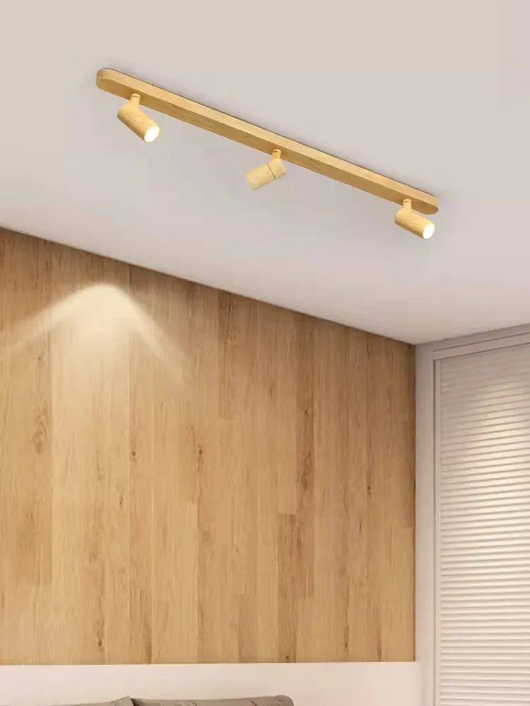 Modern LED wooden living room chandelier