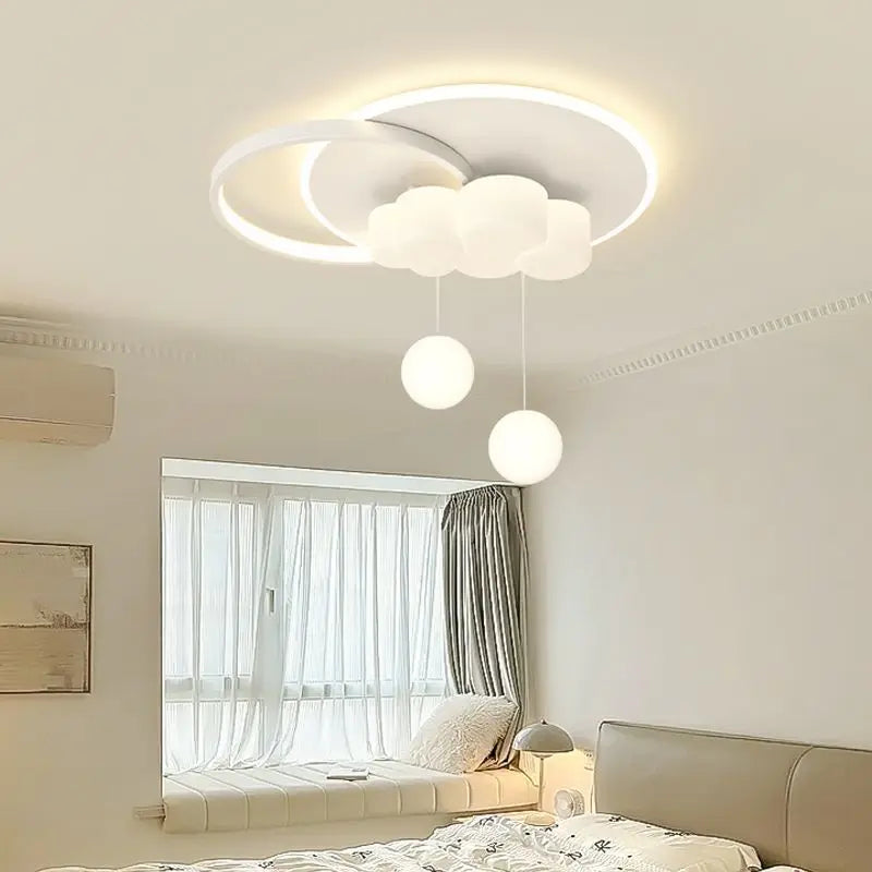 minimalist ceiling light with suspended bubble and cloud chandelier