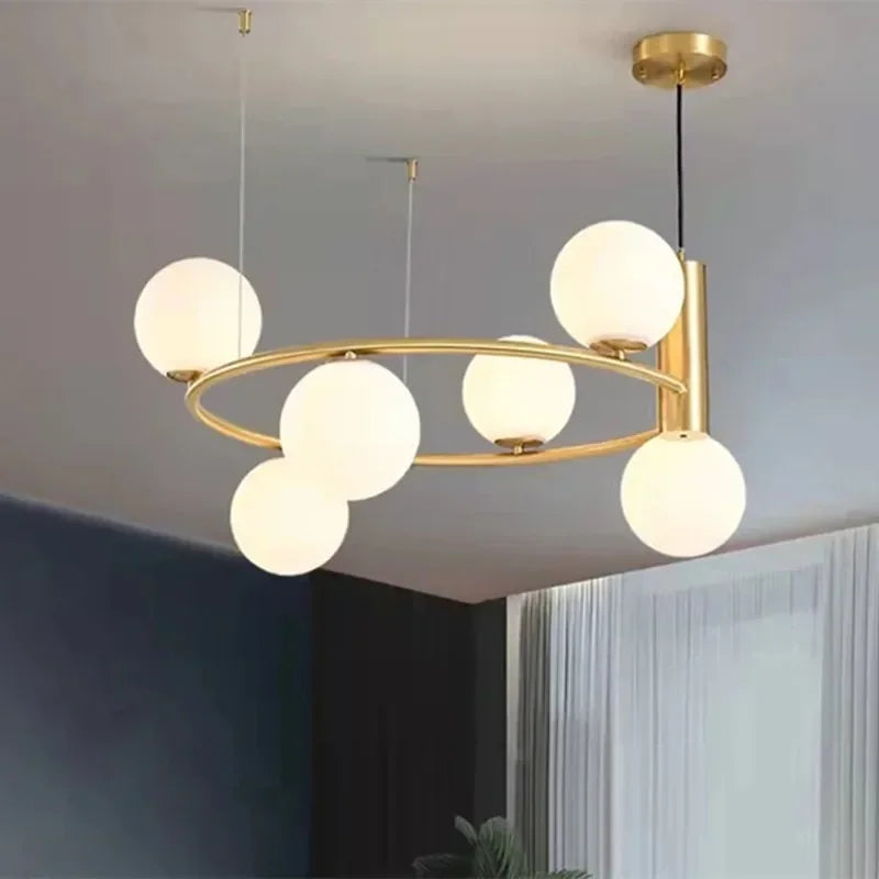Nordic glass LED chandelier for home decor