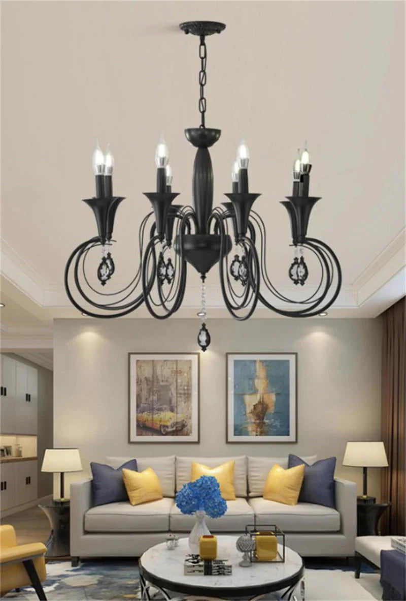 Vintage rustic iron decorative chandelier