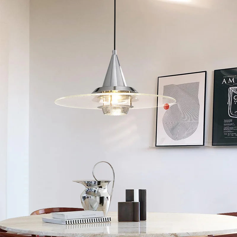 Bauhaus clear glass pendant light for restaurant