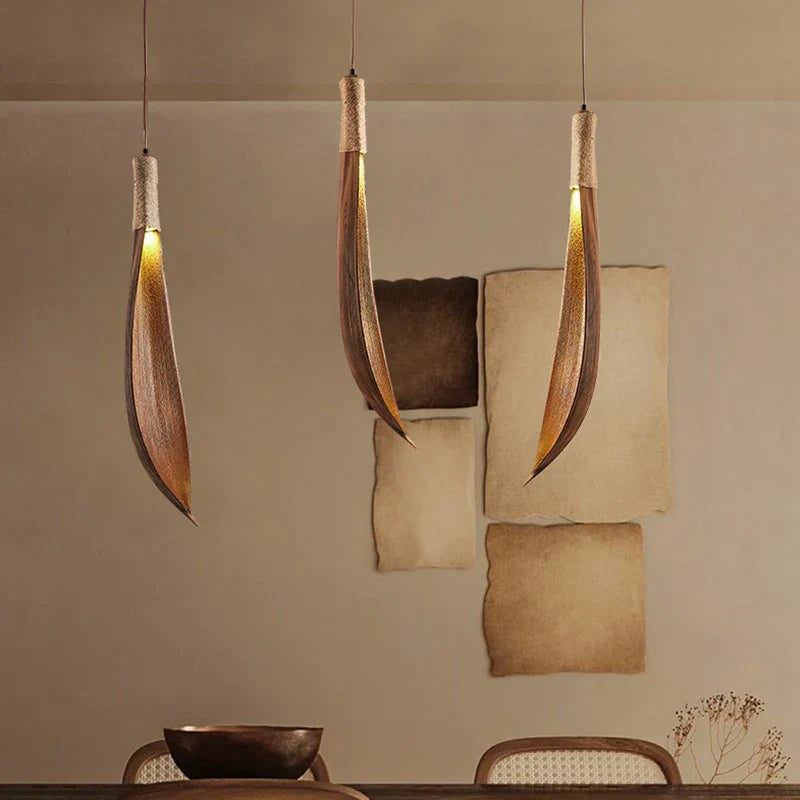 Wabi-sabi Japanese chandelier retro art natural leaf for boutiques and restaurants
