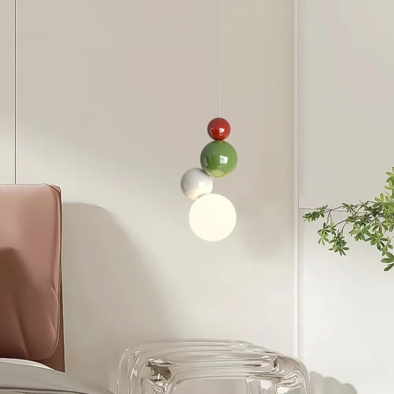 Round metal pendant light for children's room