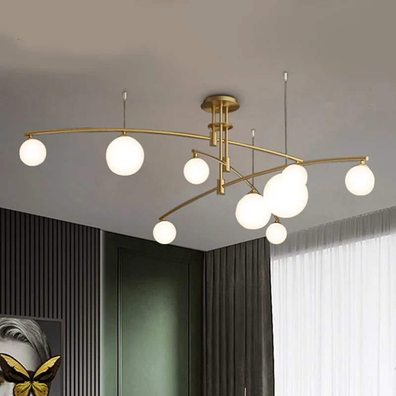 Modern glass metal design chandelier