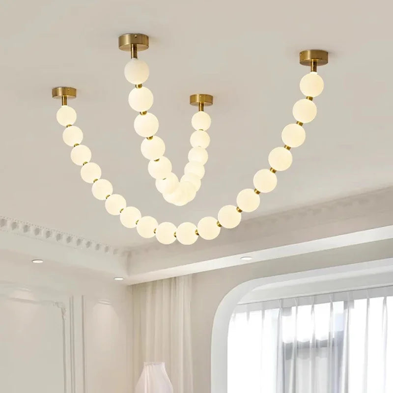 Nordic LED Pearl Design Chandelier for Home Decoration