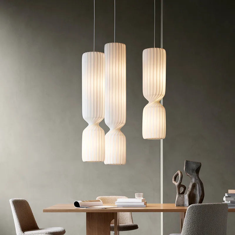 Silent Japanese chandelier, tall, for loft, duplex, restaurant