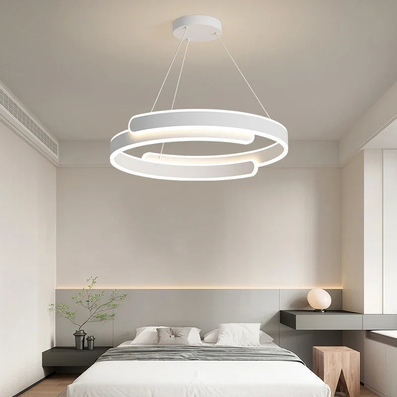 Simple LED ring chandelier for home