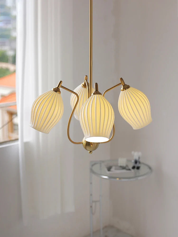 vintage Japanese ceramic minimalist design chandelier for interiors