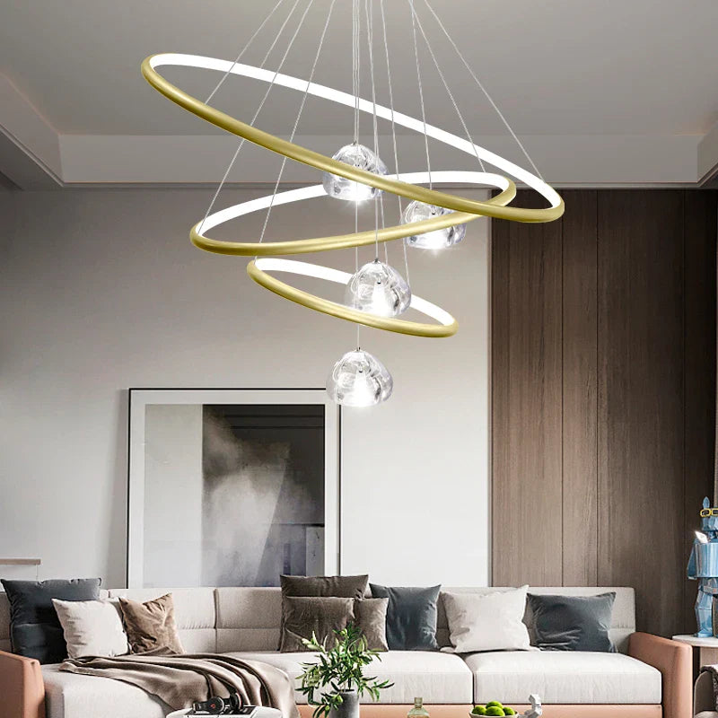 Modern crystal chandelier with LED lighting