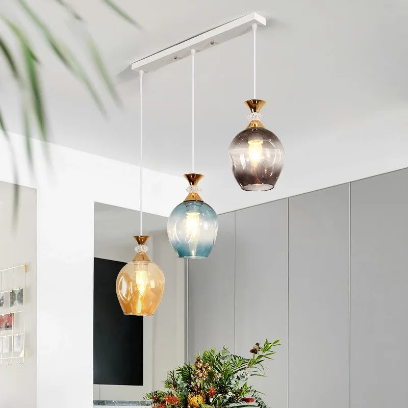 Stained Glass Pendant Light for Nordic Restaurant Decor