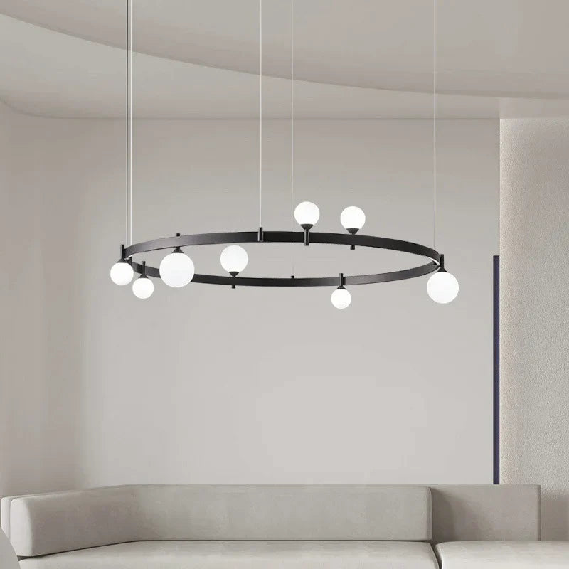 Adjustable Modern Glass Chandelier for Art Decor