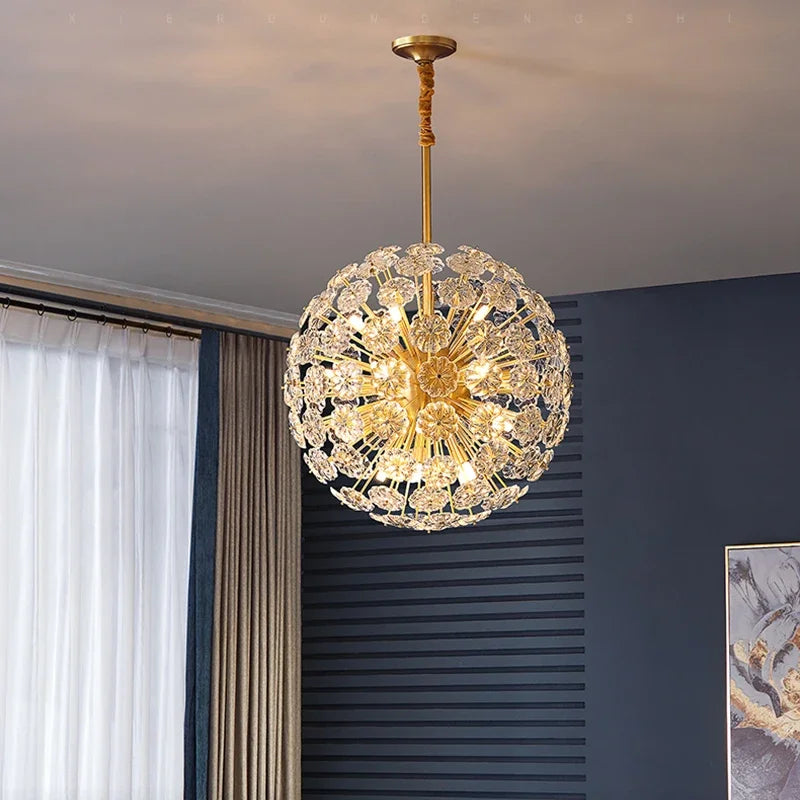 Elegant dandelion crystal chandelier