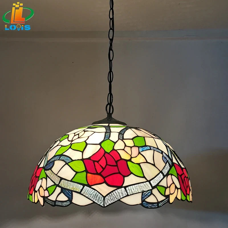 Vintage design floral glass chandelier