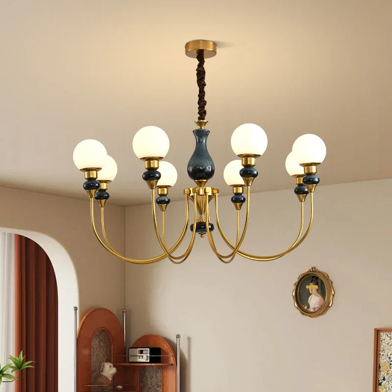 Nordic glass chandelier for a warm and romantic interior